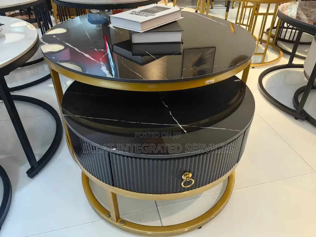 Black 2in 1 Center Table
