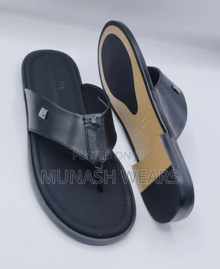 Original Leather Men Quality Slipers 40-46,Nationwide Dlvry