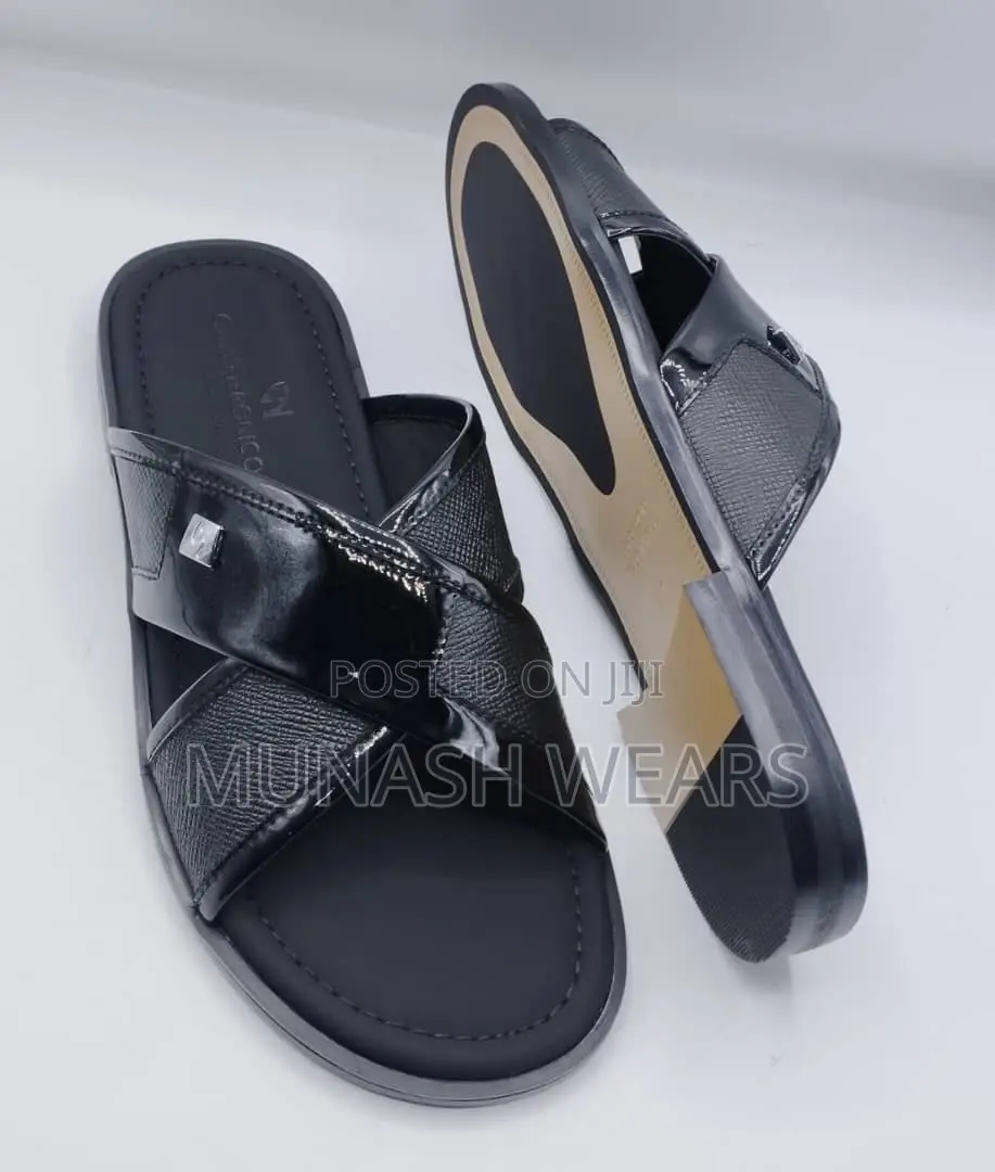 Original Leather Men Quality Slipers 40-46,Nationwide Dlvry