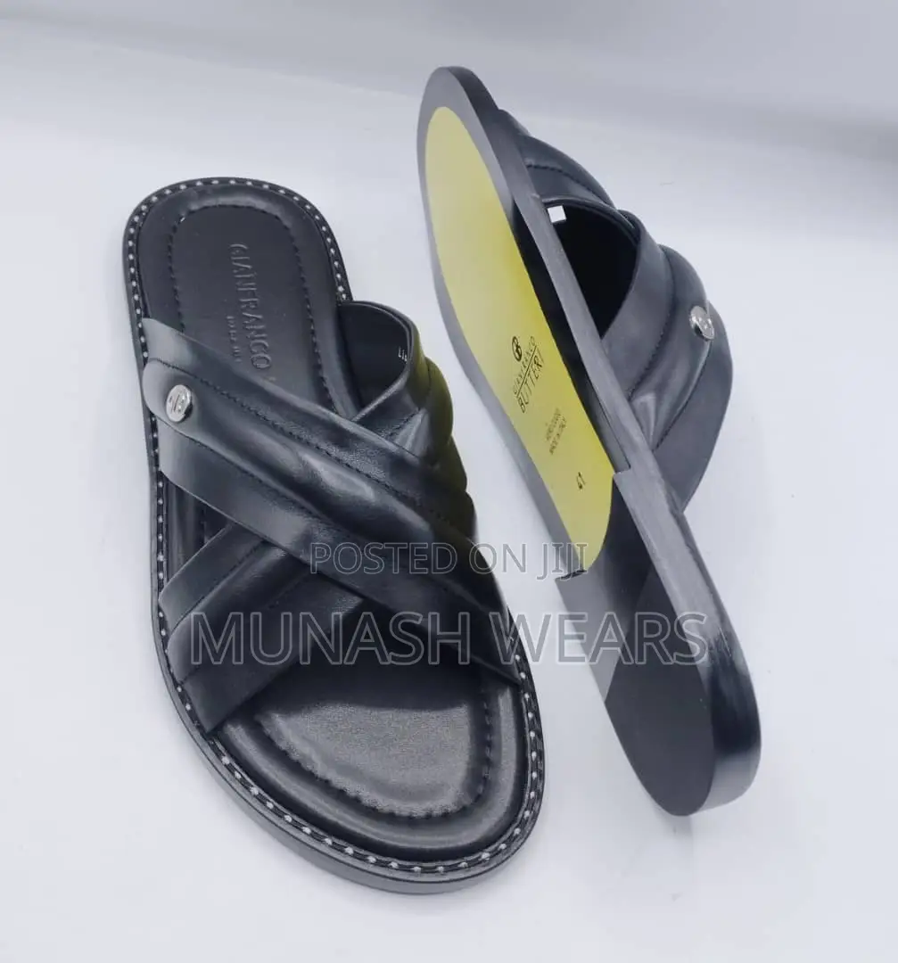 Original Leather Men Quality Slipers 40-46,Nationwide Dlvry
