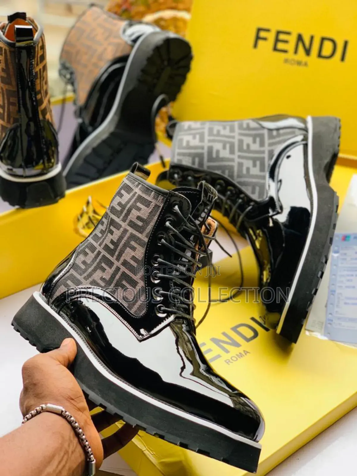 Fendi Glossy Ankle Boot