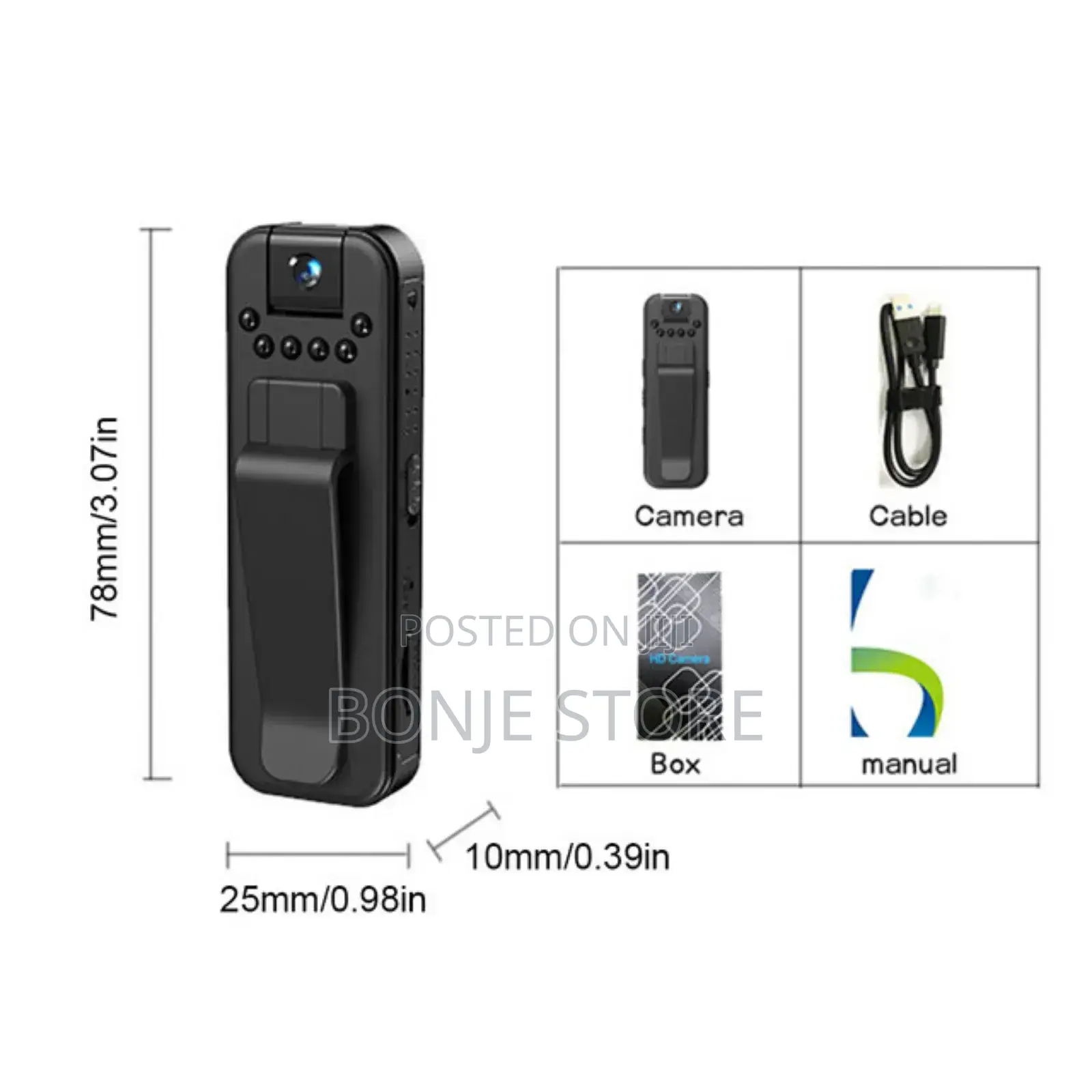 180° HD Mini Camera With Night Vision 1080p - Rechargeable