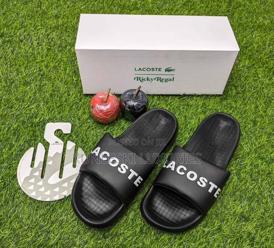 Original Lacoste Crocodile Synthetic 1.0 Slides Collections