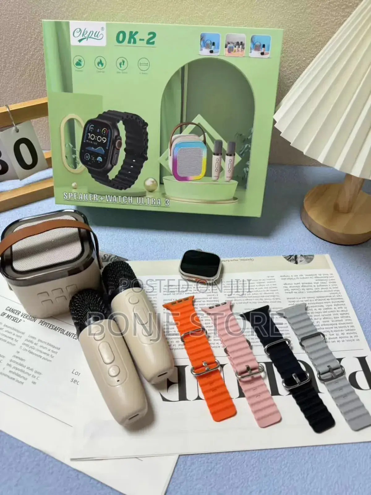 Ok-2 Ultra Smart Watch With Karaoke Speaker and 2 Microphone