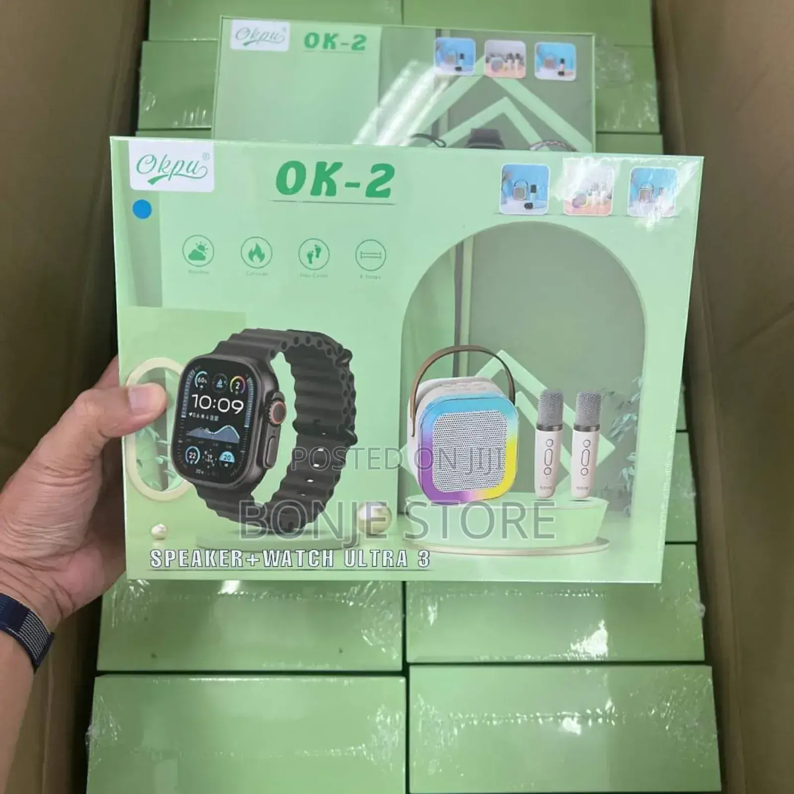 Ok-2 Ultra Smart Watch With Karaoke Speaker and 2 Microphone
