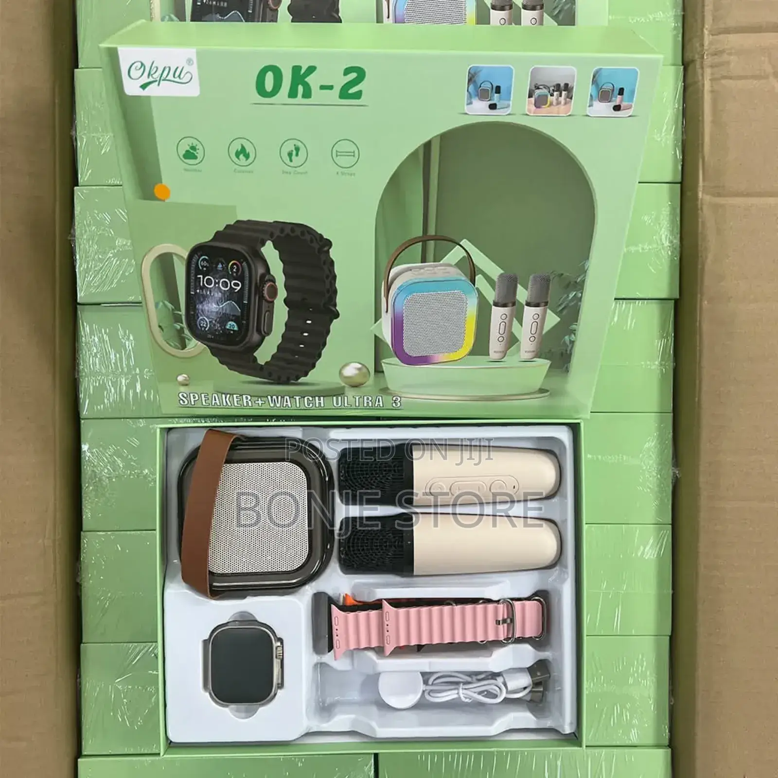 Ok-2 Ultra Smart Watch With Karaoke Speaker and 2 Microphone