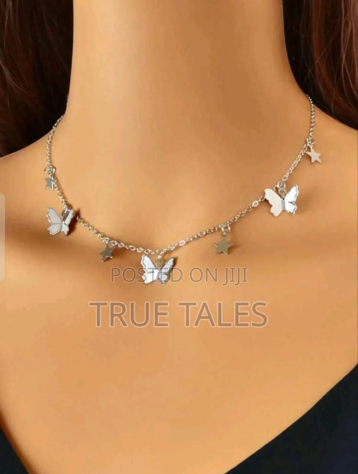 Ladies Multi Butterfly Necklace Set - Gold Silver Colours