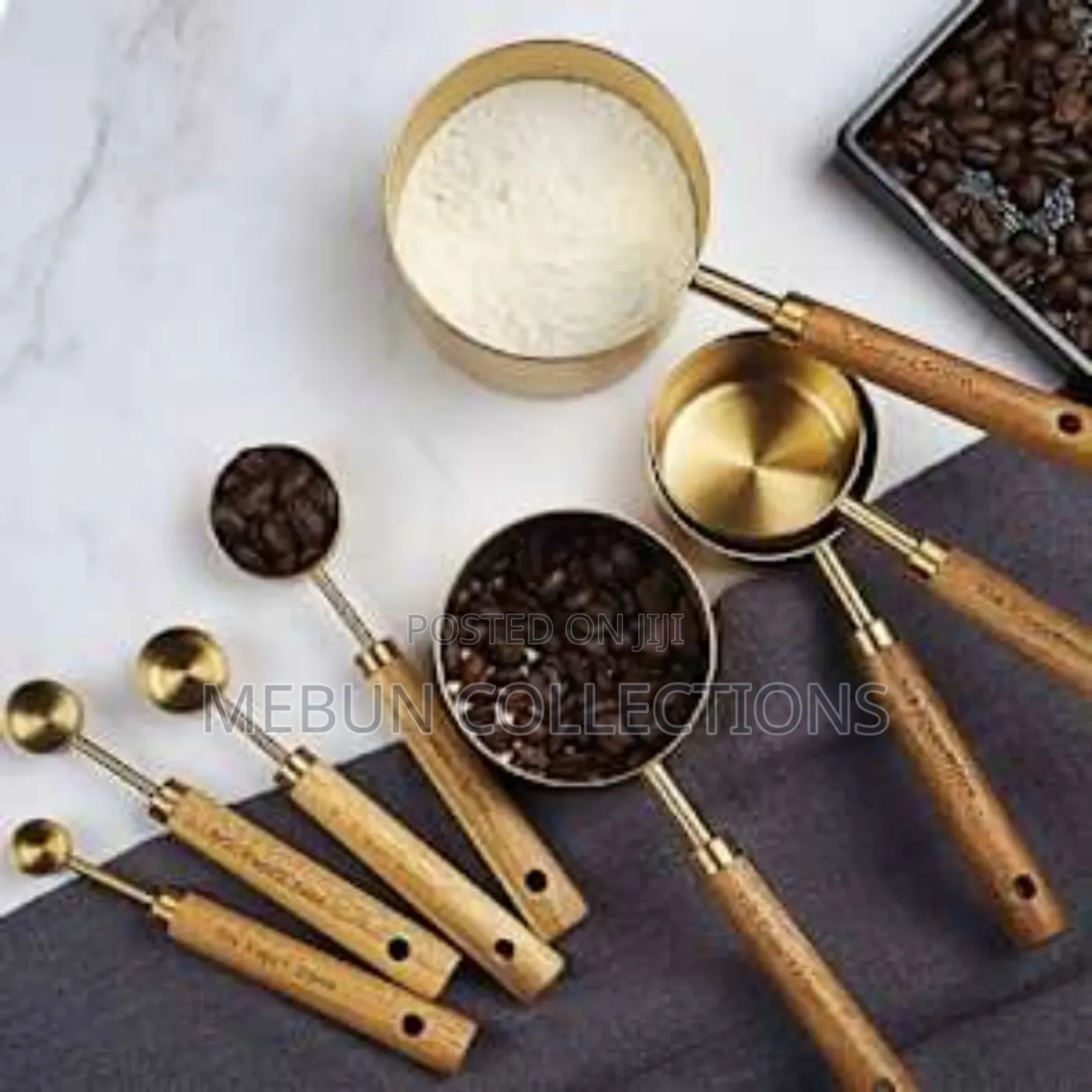 8pcs Gold-Plated Stainless Steel Measuring Cup/Spoon