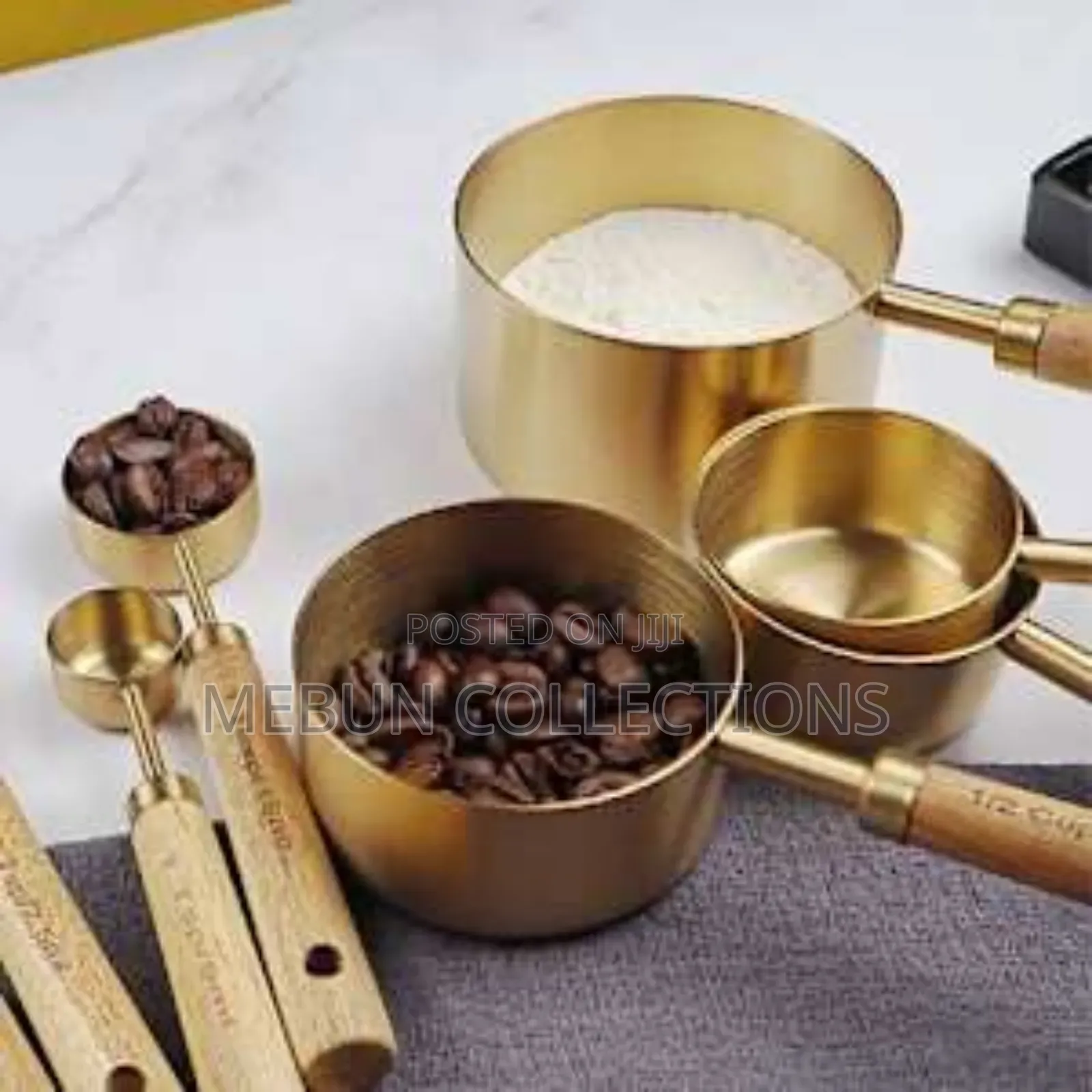8pcs Gold-Plated Stainless Steel Measuring Cup/Spoon