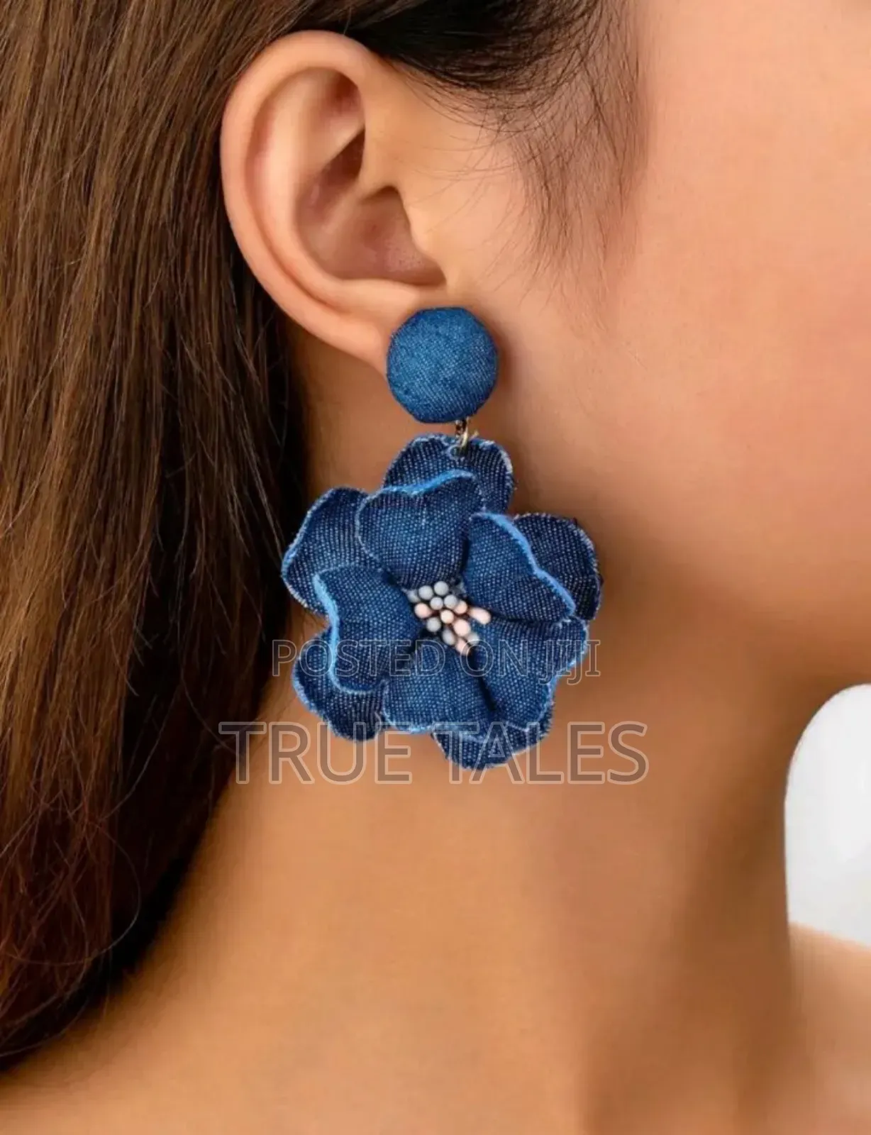 Chic Ladies Jeans Material Earrings