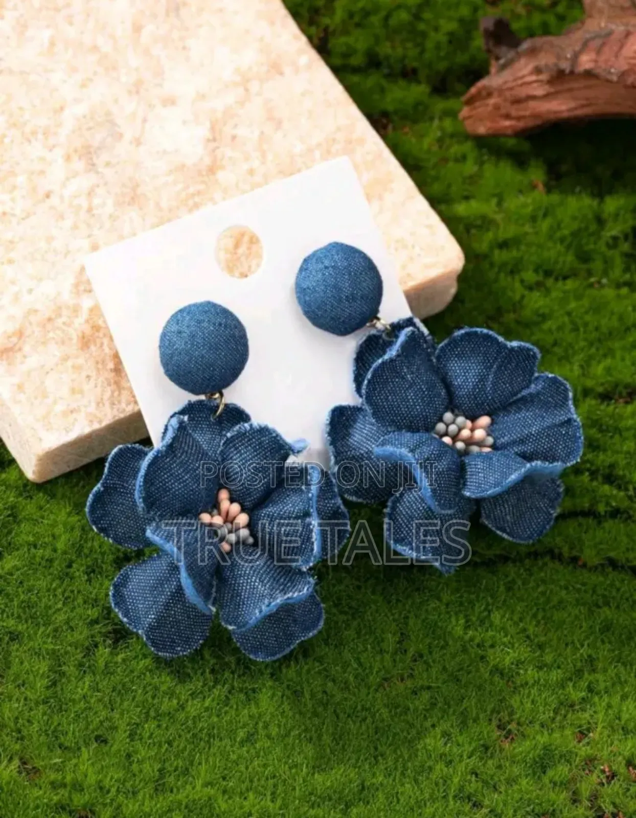 Chic Ladies Jeans Material Earrings