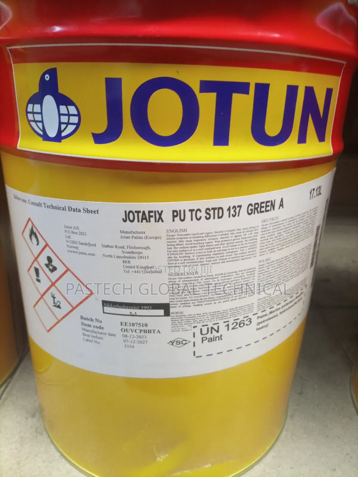 Jotun Paint Jotafix PU Tc. Color: Green Composition a and B