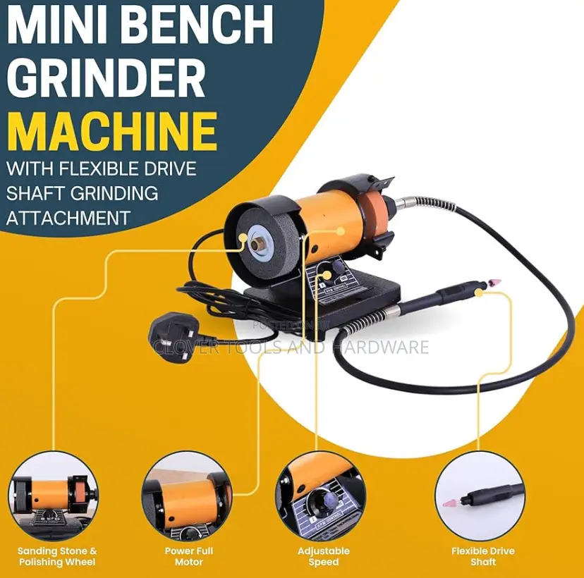 Mini Bench Grinder With Flexible Shaft 120w-75mm