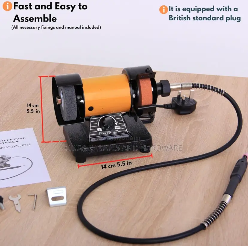 Mini Bench Grinder With Flexible Shaft 120w-75mm