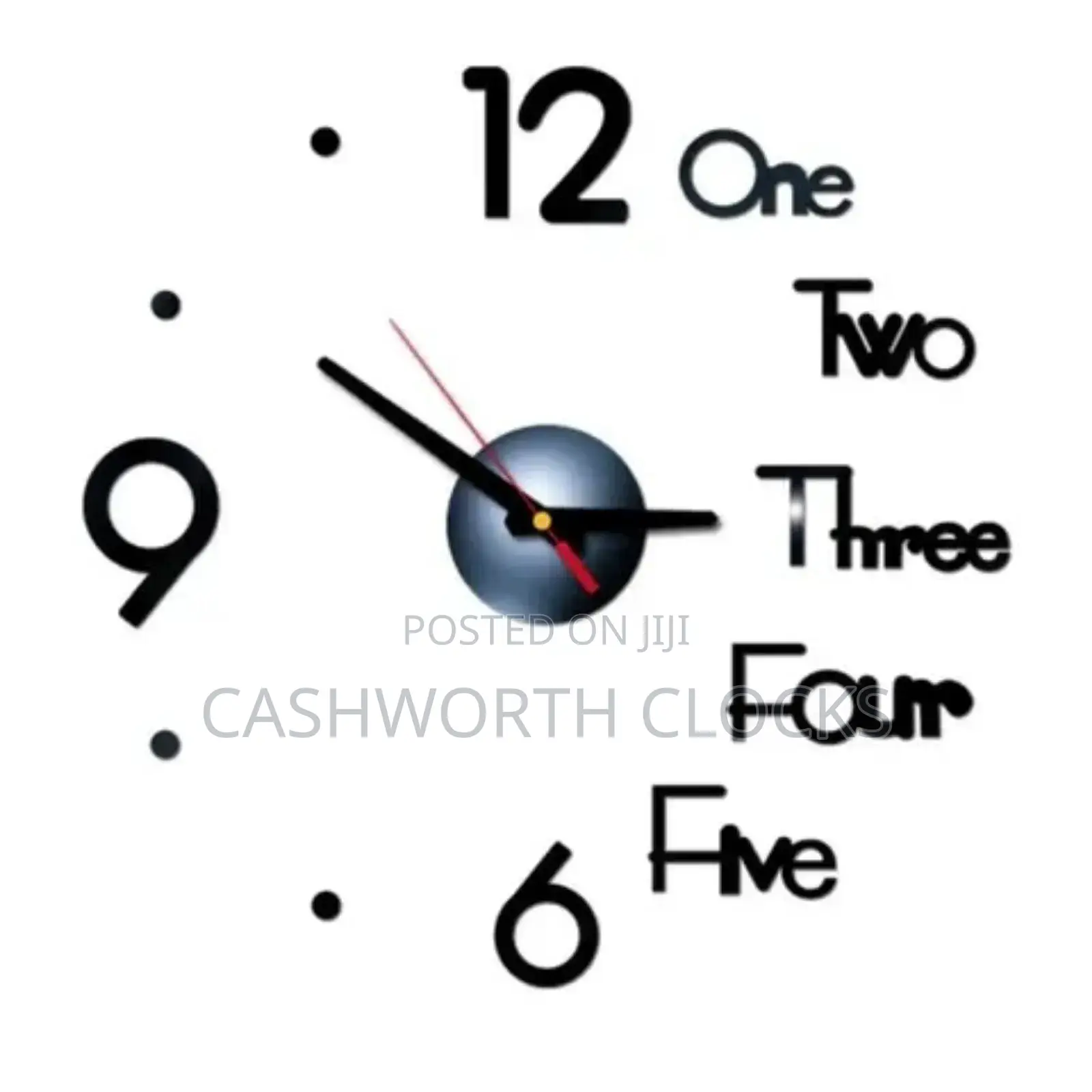 Black 3D DIY Sticker Luxury Wall Clock