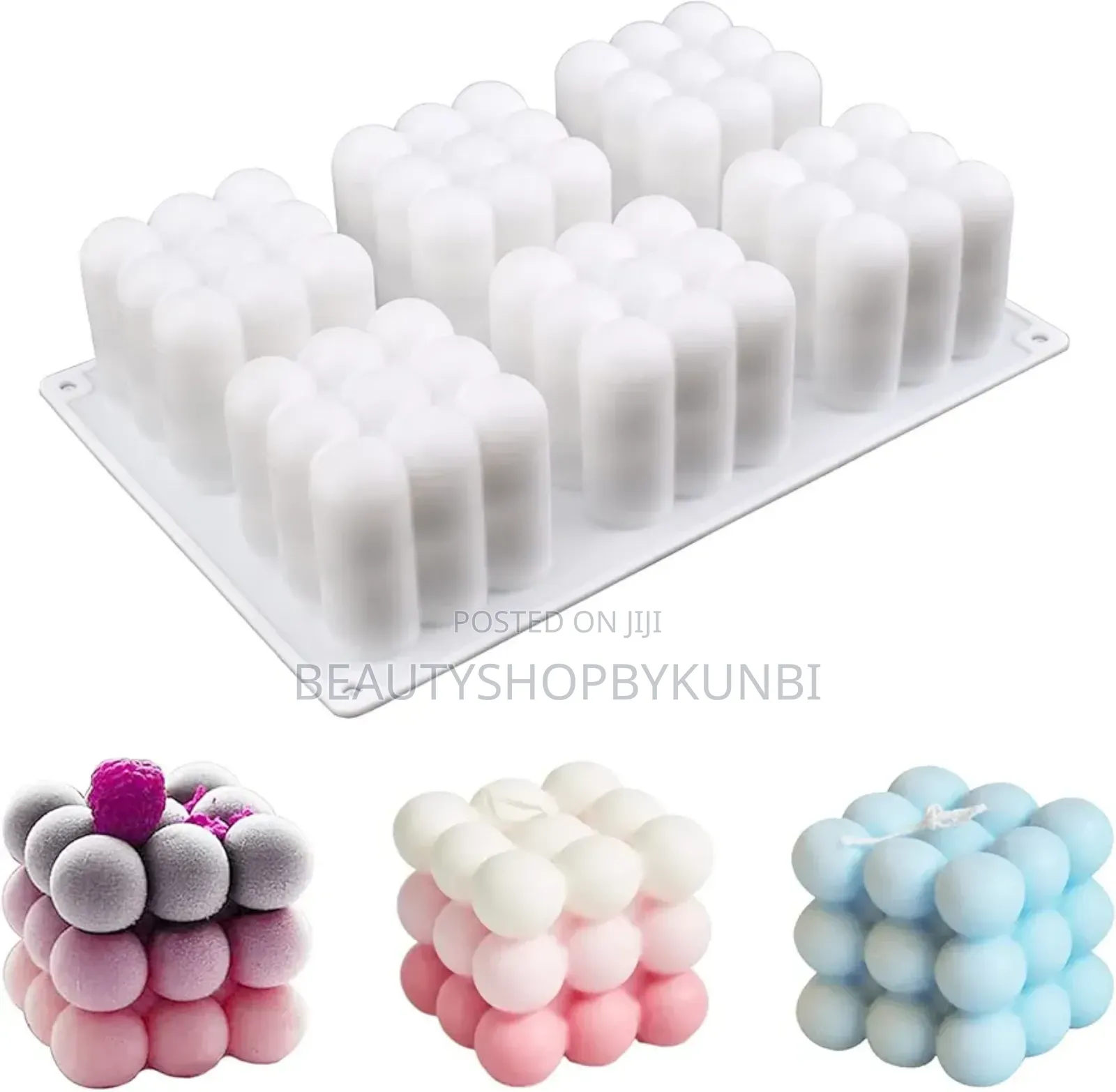 3D Bubble Candle Molds - 6 Cavity Bubble Cube Silicone