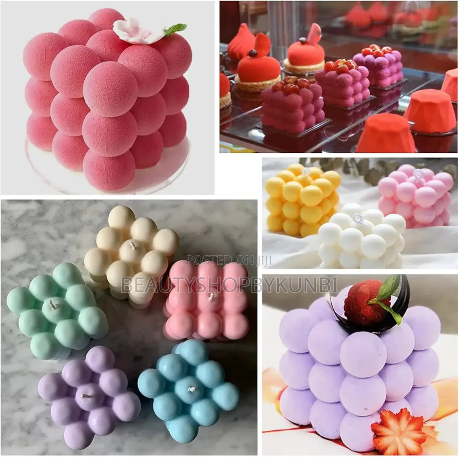 3D Bubble Candle Molds - 6 Cavity Bubble Cube Silicone