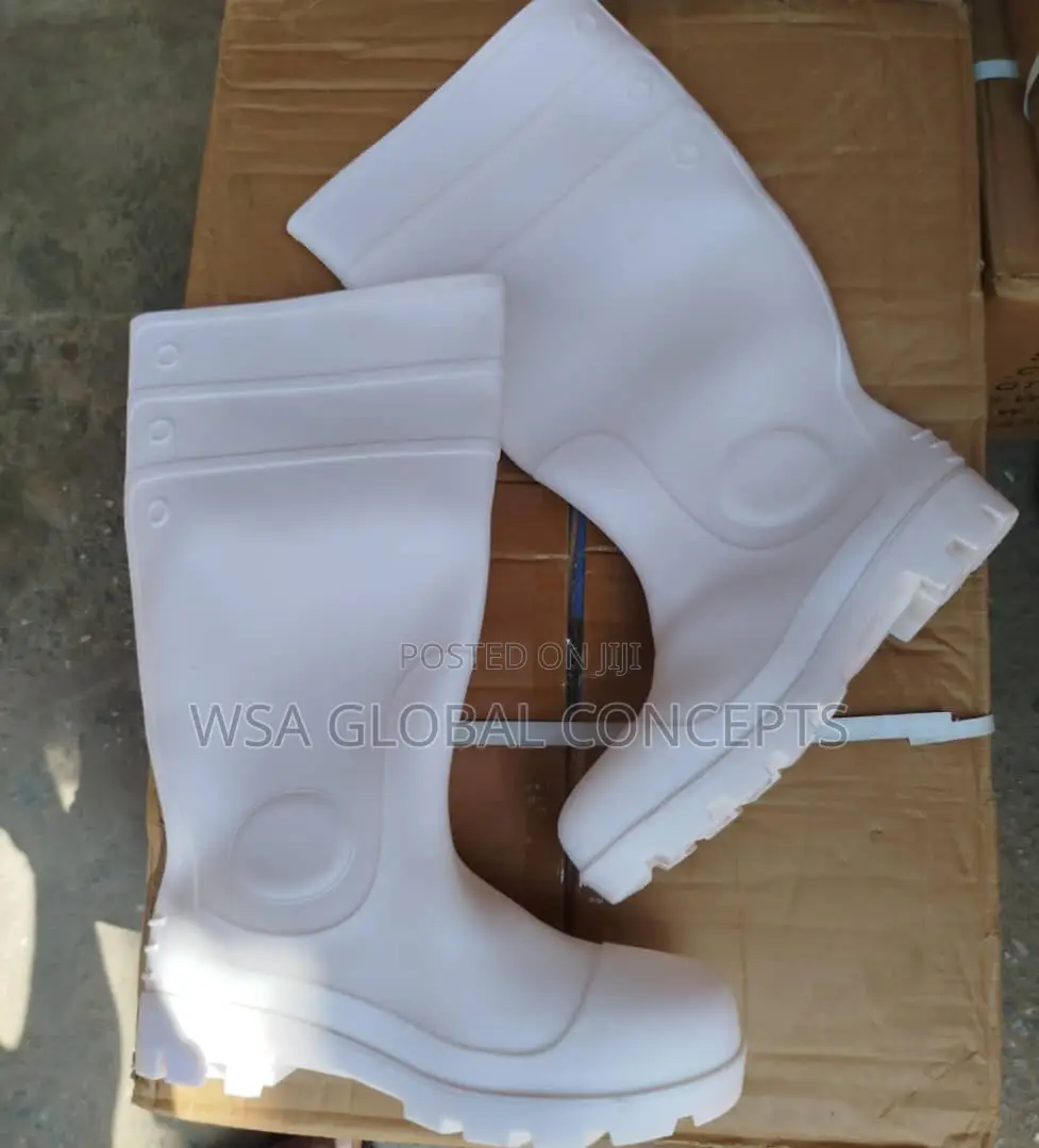 White Safety Rain Boots
