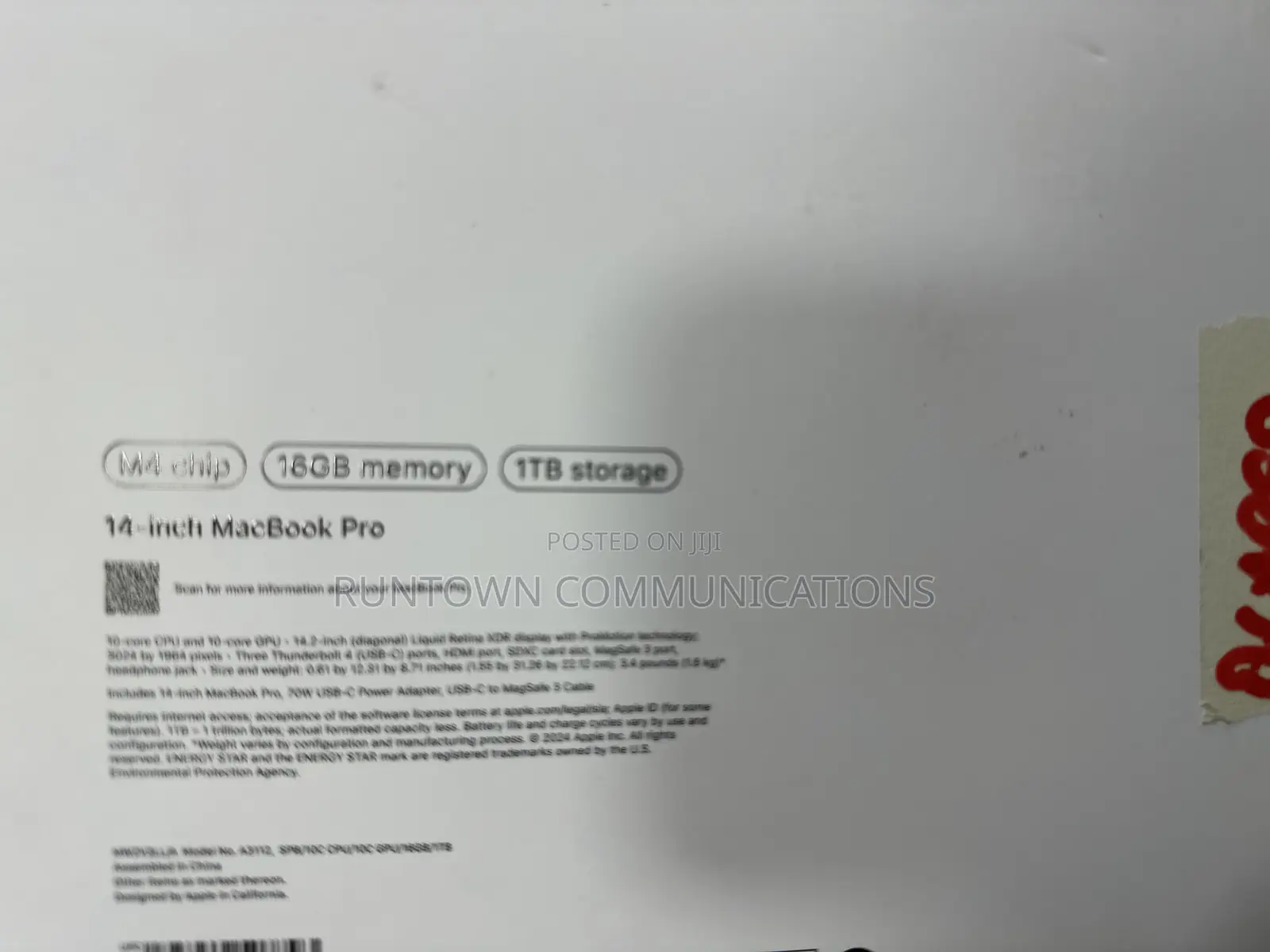 New Laptop Apple MacBook Pro 2024 M4 14-inch 16GB SSD 1T