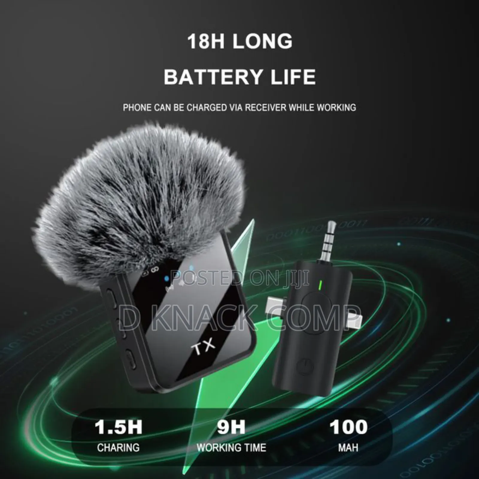 Wireless Lavalier Microphone 3 in 1 Plug Play Universal
