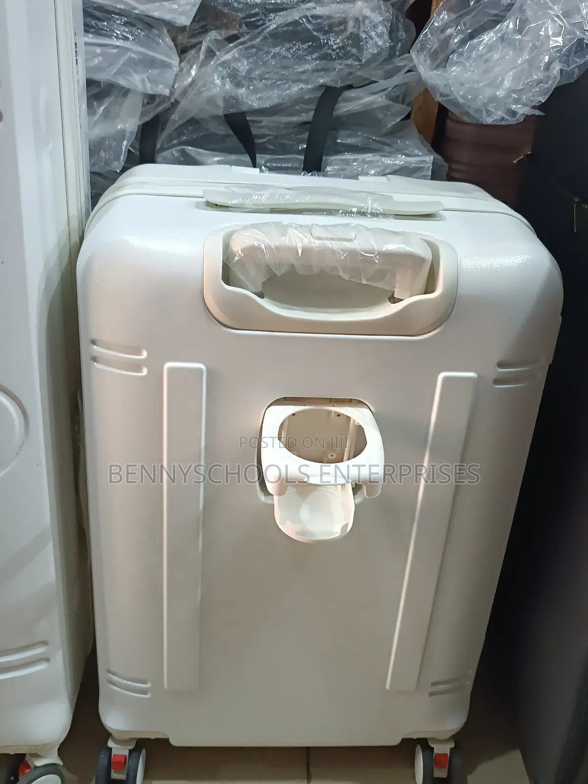 Set of 4 Off White Complete PC Travelling Luggage Boxes