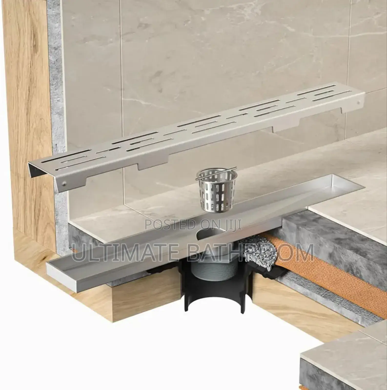 40cm Three Line Design Down Outlet Bathroom Floor Drain