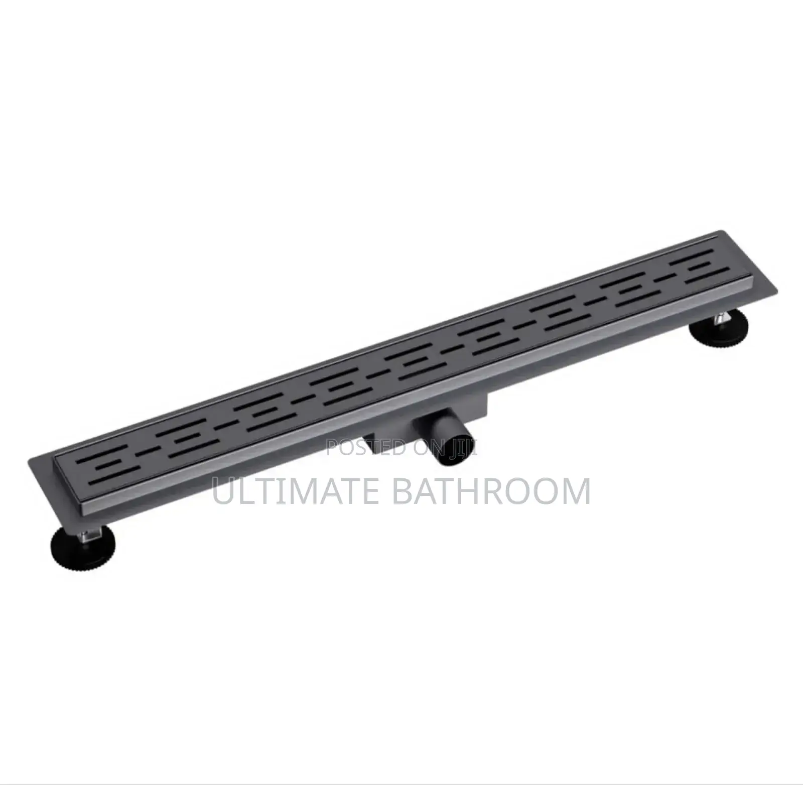 60cm Mat Black Side Outlet Floor Drain With Adjustable Foot