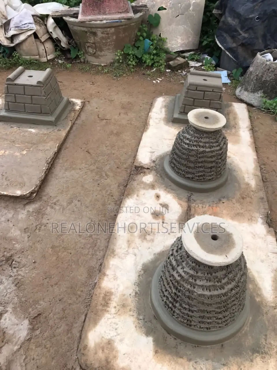 Concrete Planters for Herbs, Flowers and Greens