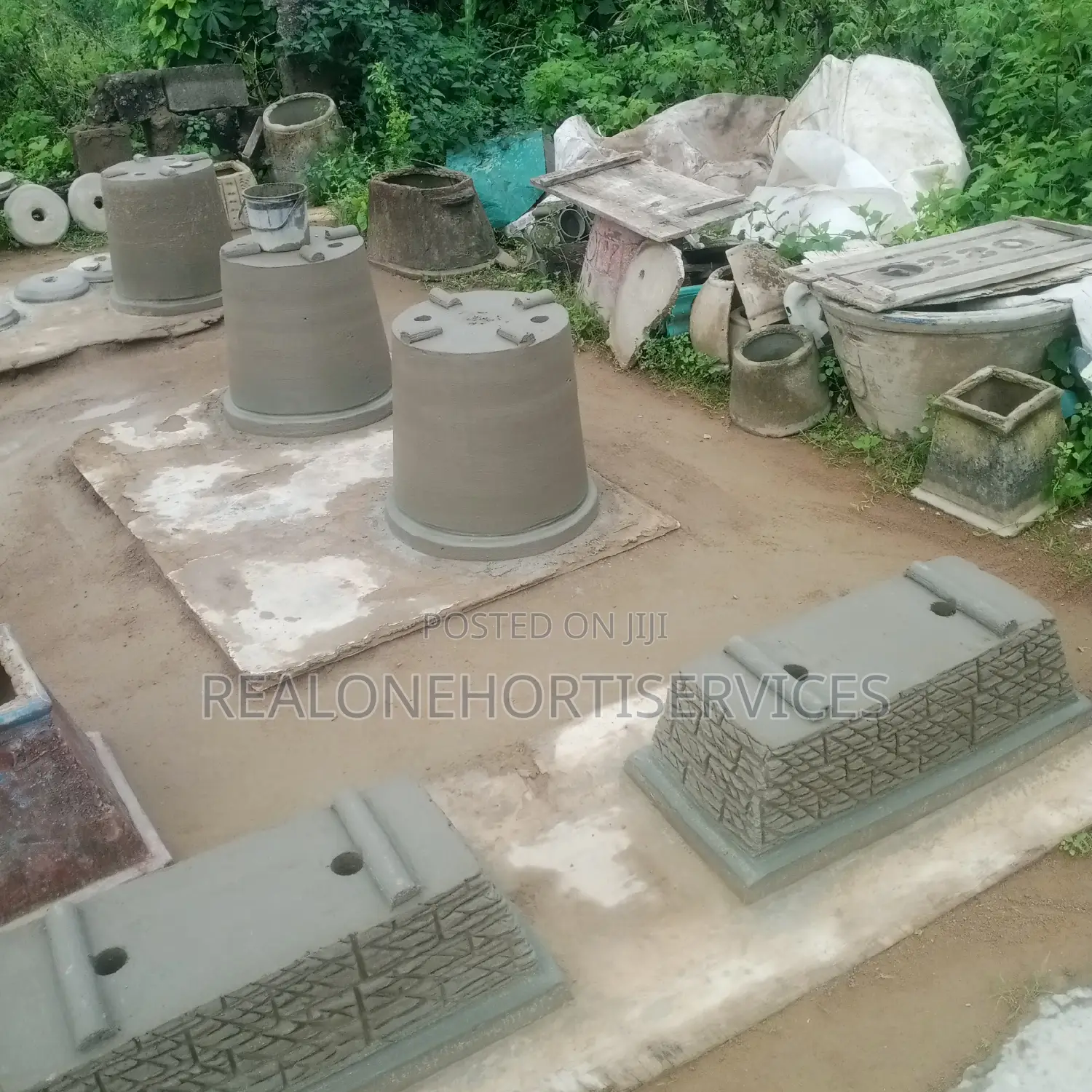Concrete Planters for Herbs, Flowers and Greens