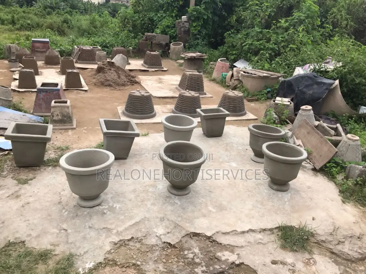 Concrete Planters for Herbs, Flowers and Greens