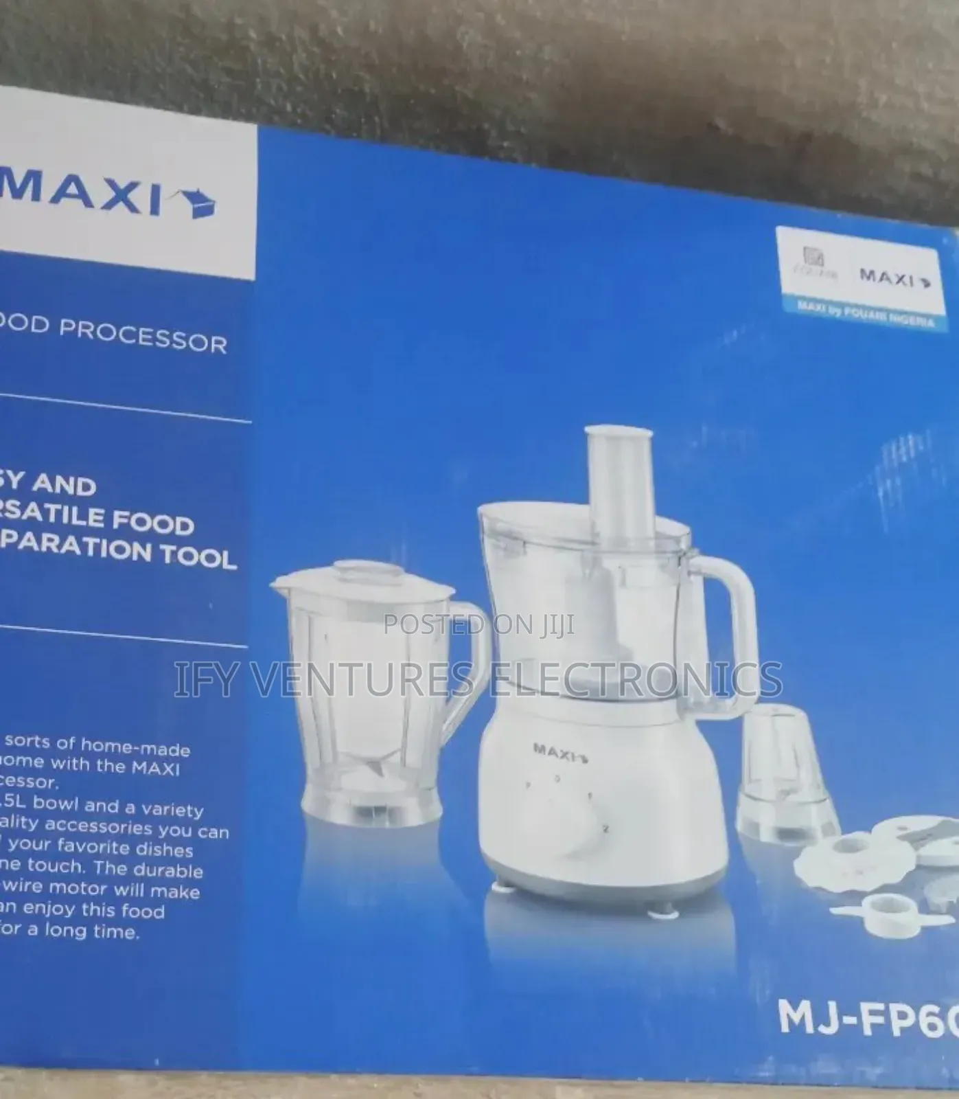 800w Maxi Food Processor, White Color, 1.5 Liters.