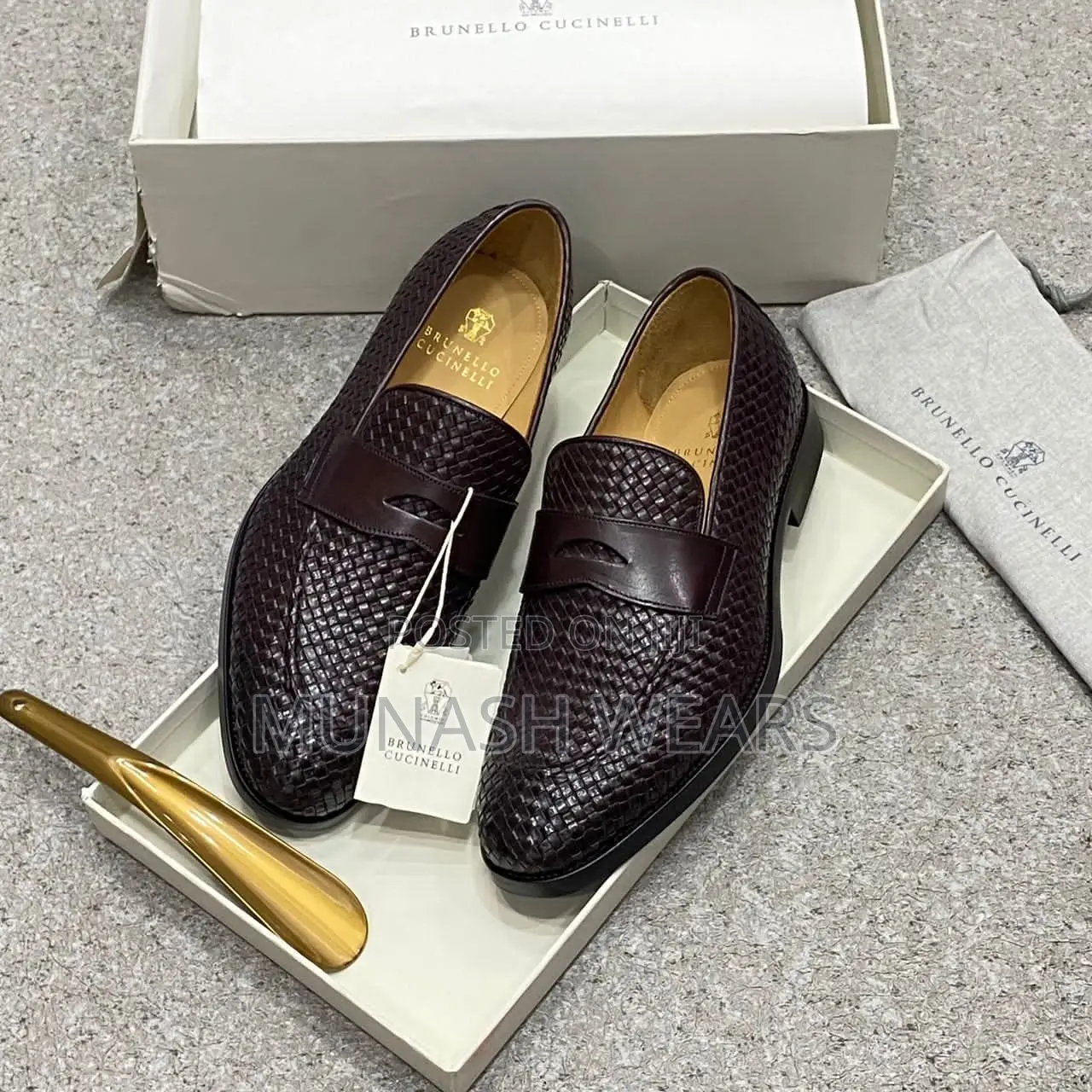Original Italian Brunelo Leather Shoe 40-46