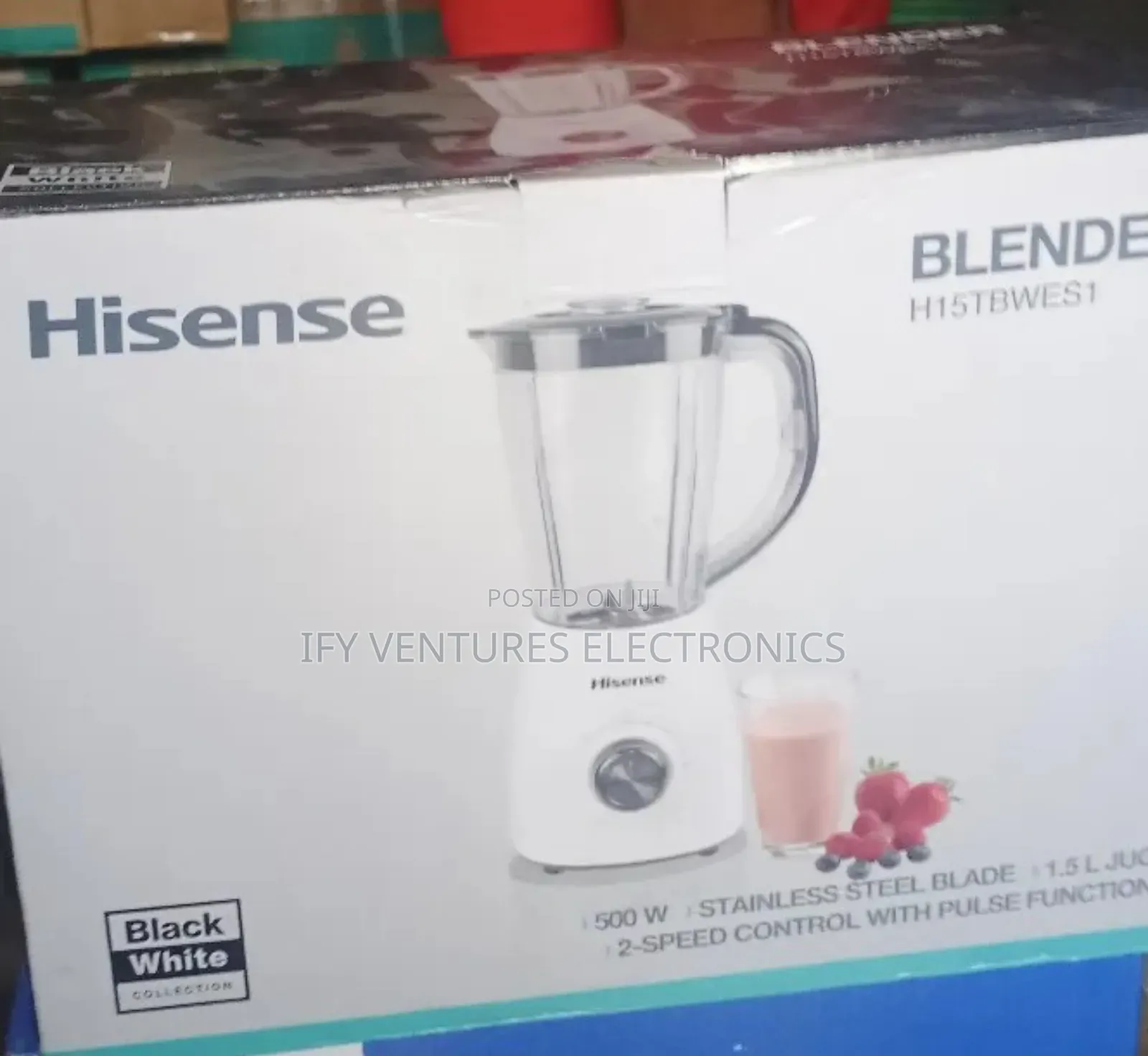 500W Hisense Blender, White and Black Color, 1.5liters.