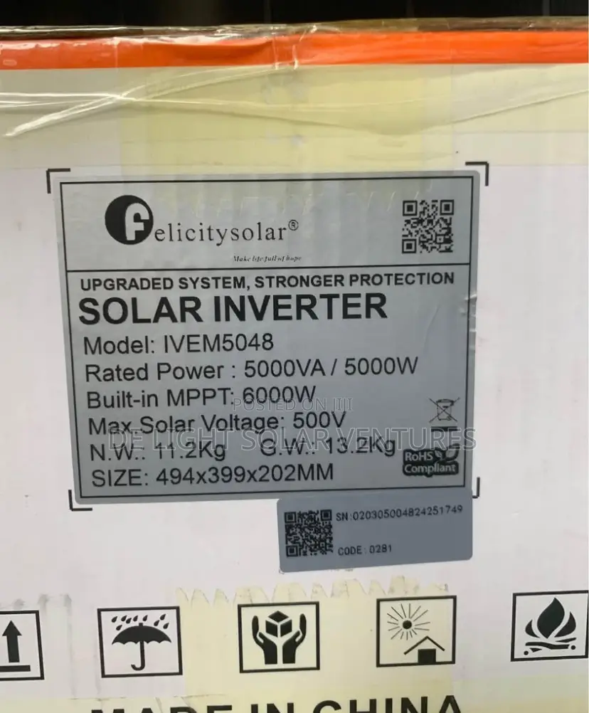 5kva 48v Felicity Solar Inverter Transformer Less