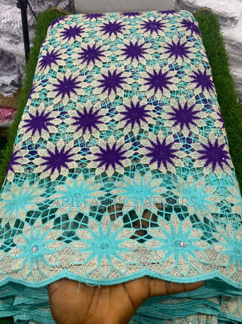 Beautiful Cord Lace With Water Sequins