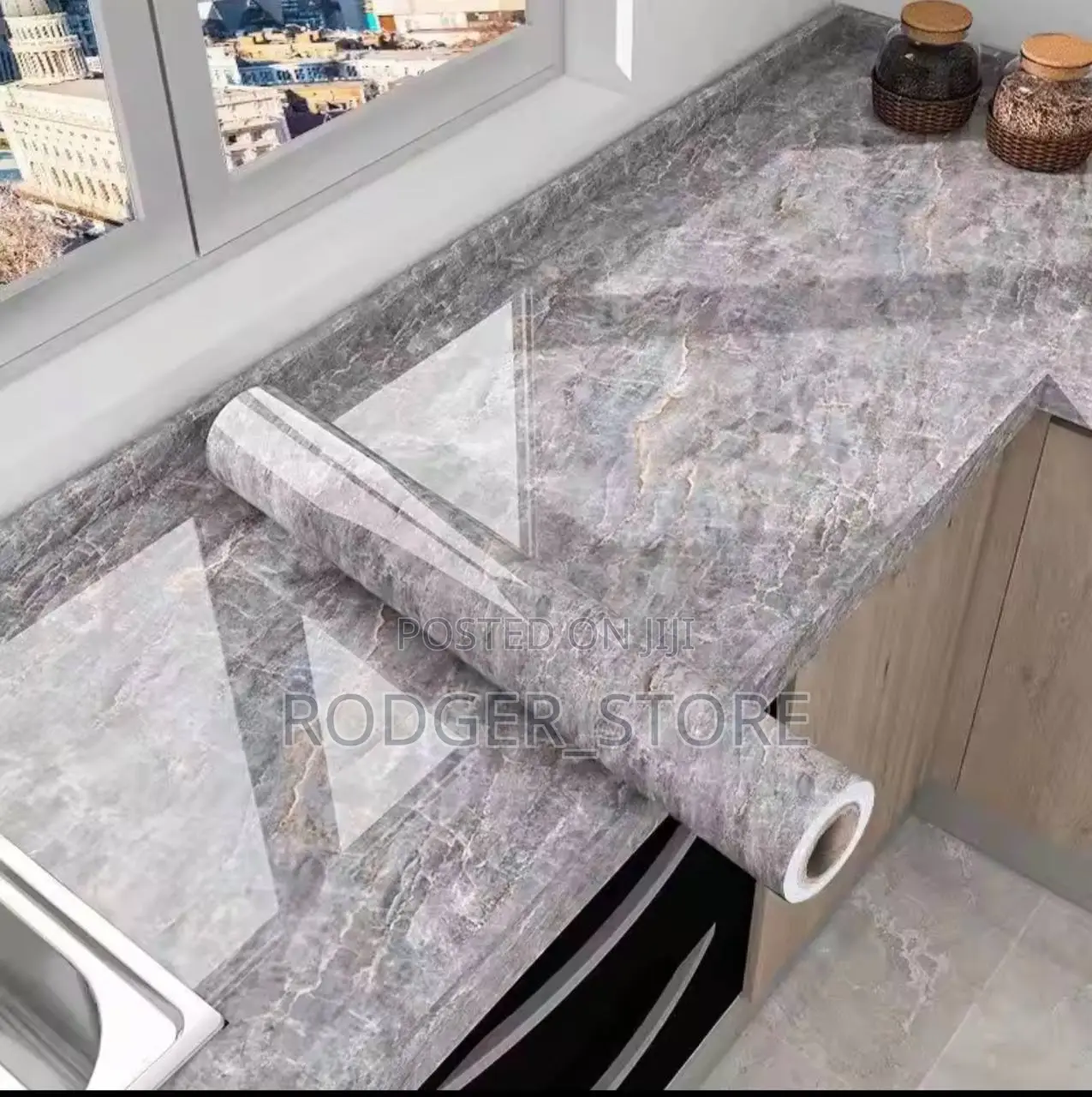 Marble Kitchen Oil-Proof Film Stove Waterproof