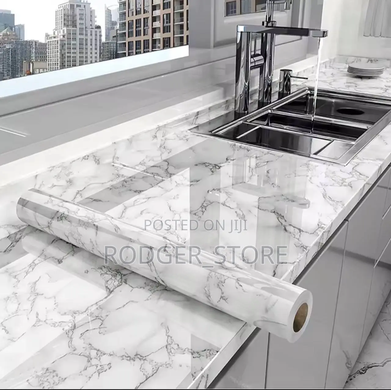 Marble Kitchen Oil-Proof Film Stove Waterproof