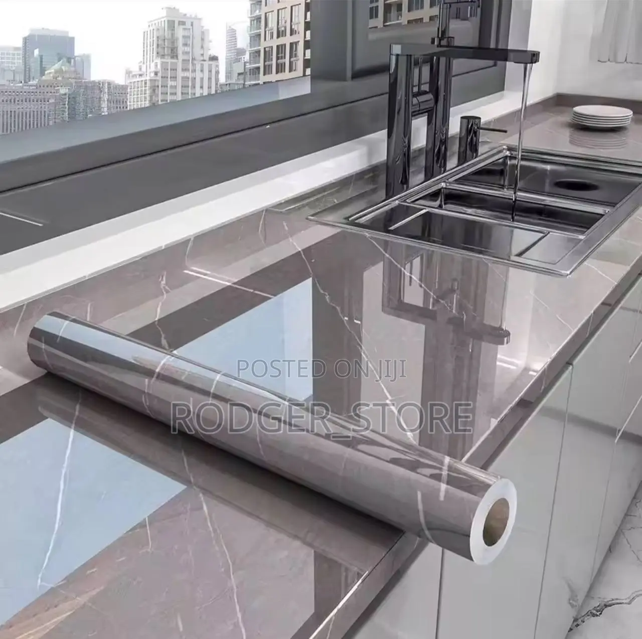 Marble Kitchen Oil-Proof Film Stove Waterproof