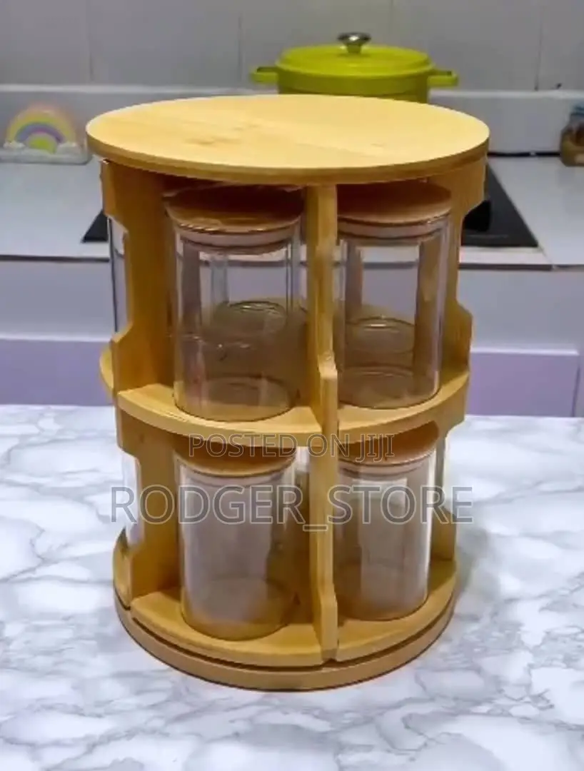 2tier 360° Rotating Bamboo Spice Organiser 