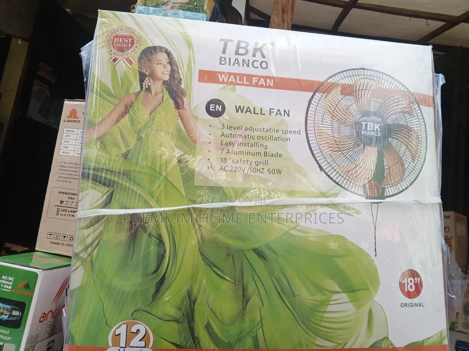 TBK Bianco Wall Fan 18 Inches
