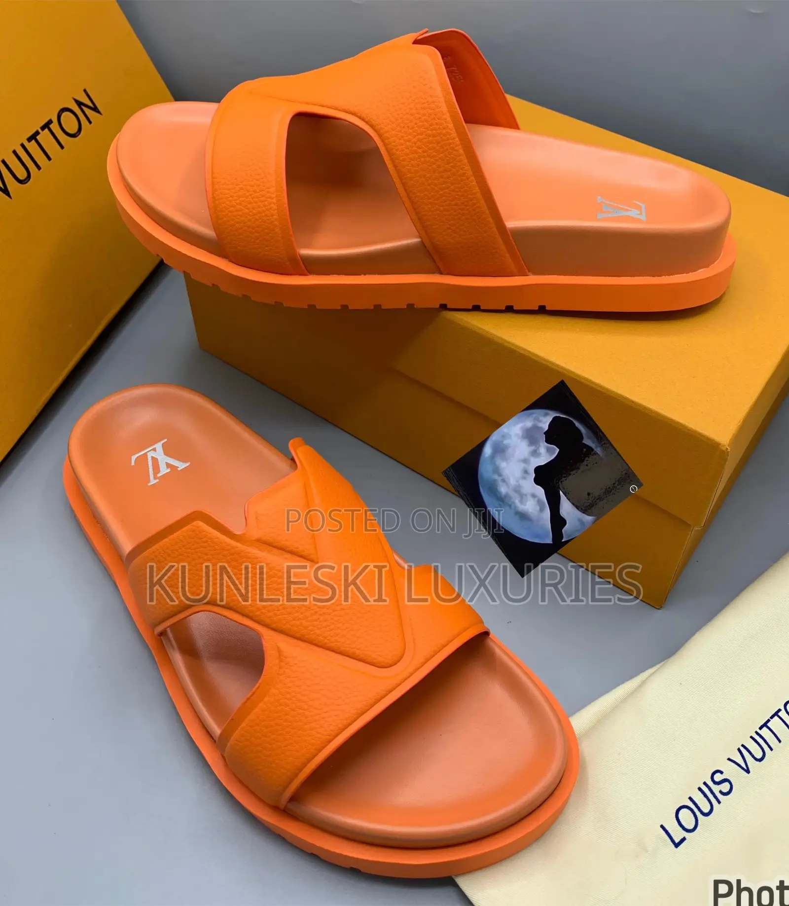 Original Louis Vuitton Luxury Leather Slippers for Men