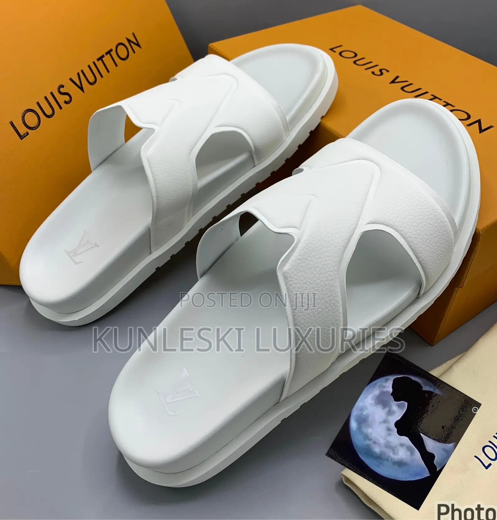 Original Louis Vuitton Luxury Leather Slippers for Men