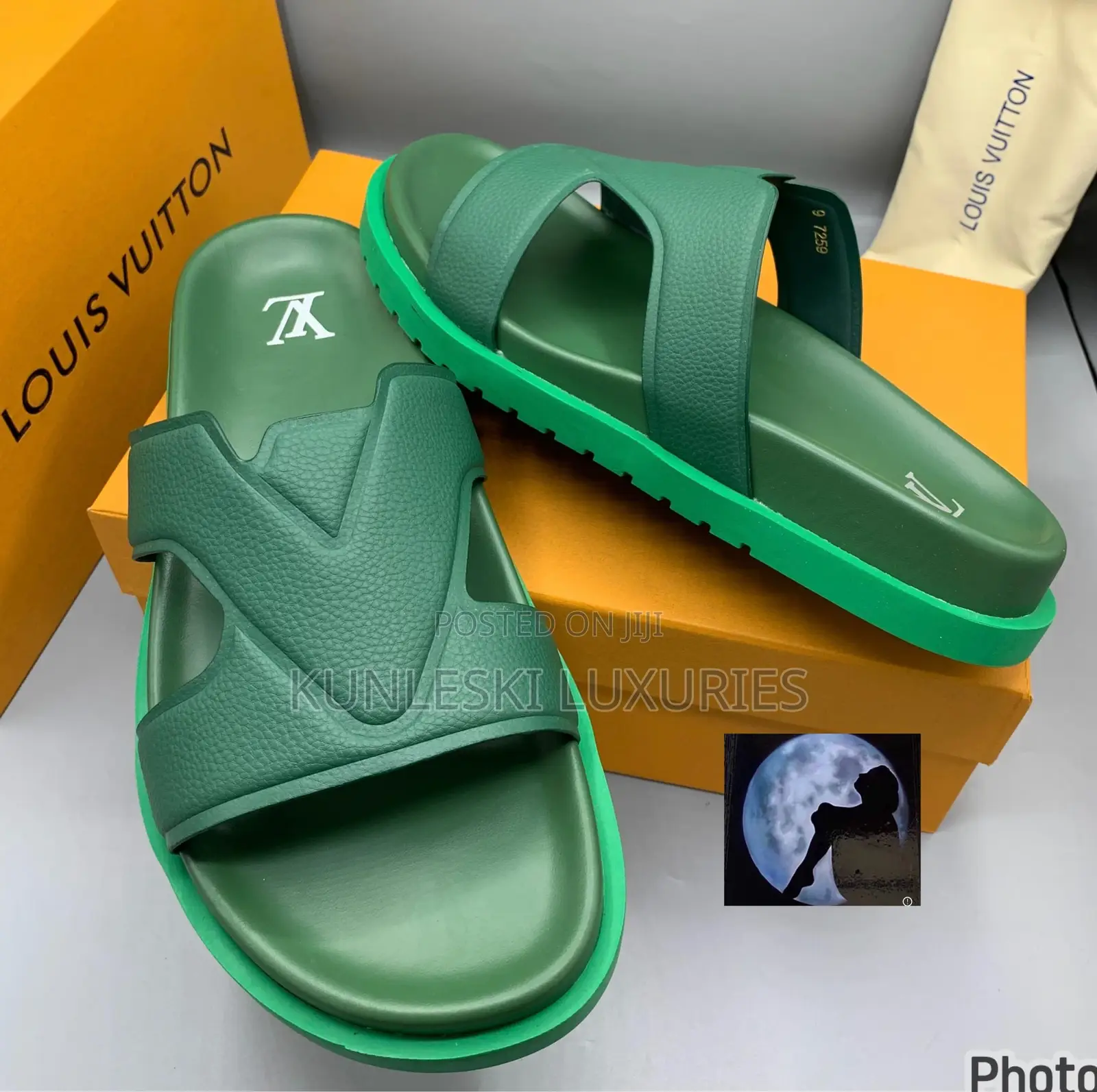Original Louis Vuitton Luxury Leather Slippers for Men