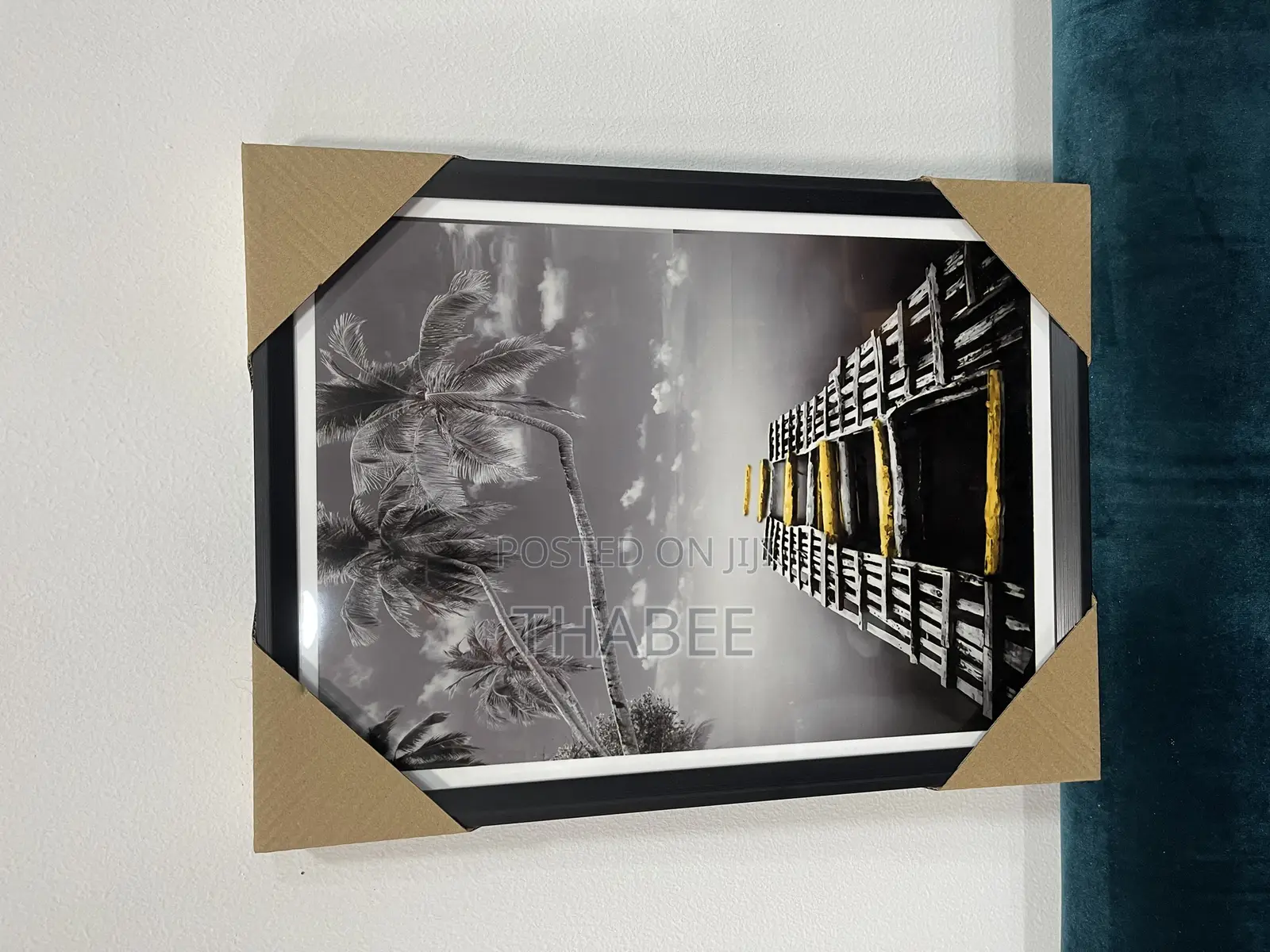 30x40 Black and White With Yellow Acrylic Wall Frame