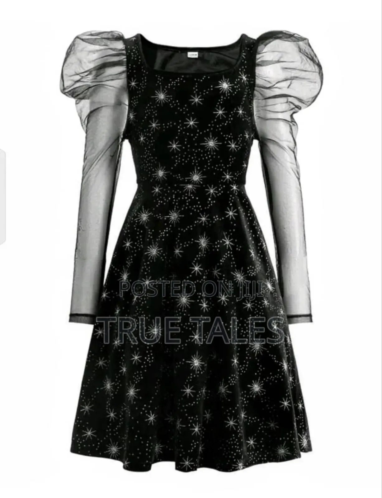 Velvet Party Dress With Starlights Net Sleeves Age 8 to 12