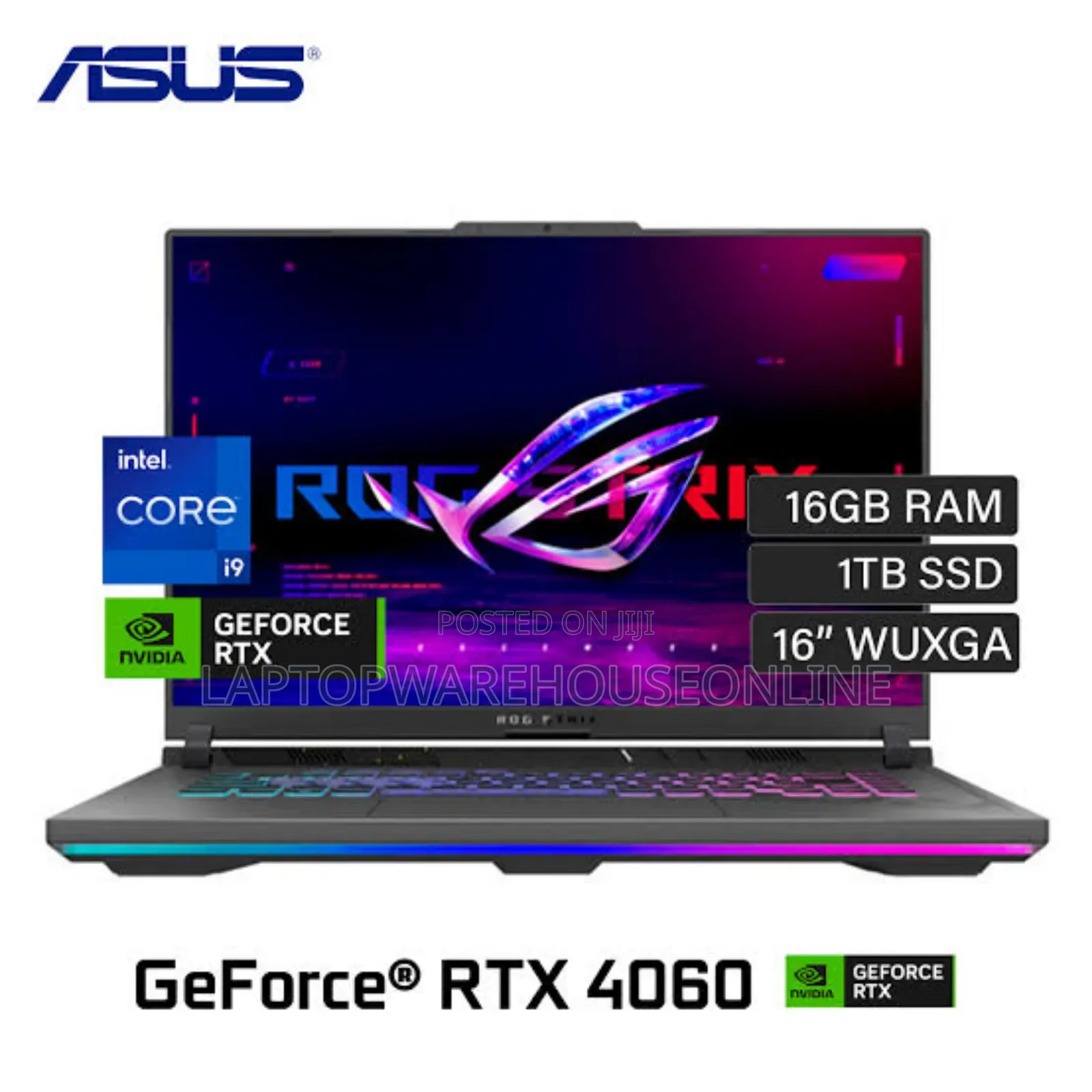 New Laptop Asus ROG Strix G16 G614 16GB Intel Core I7 SSD 1T
