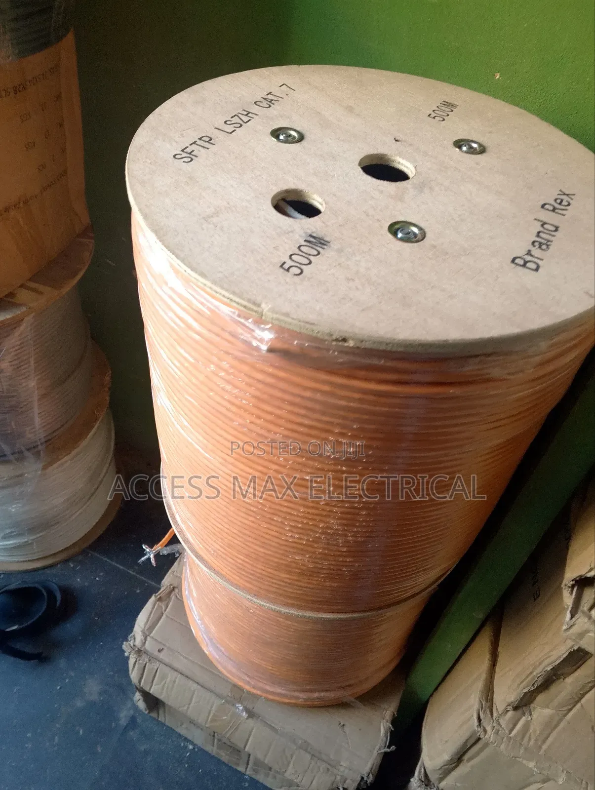 Orange Cat7 Cable Pure Copper By 500 Meters Long Length