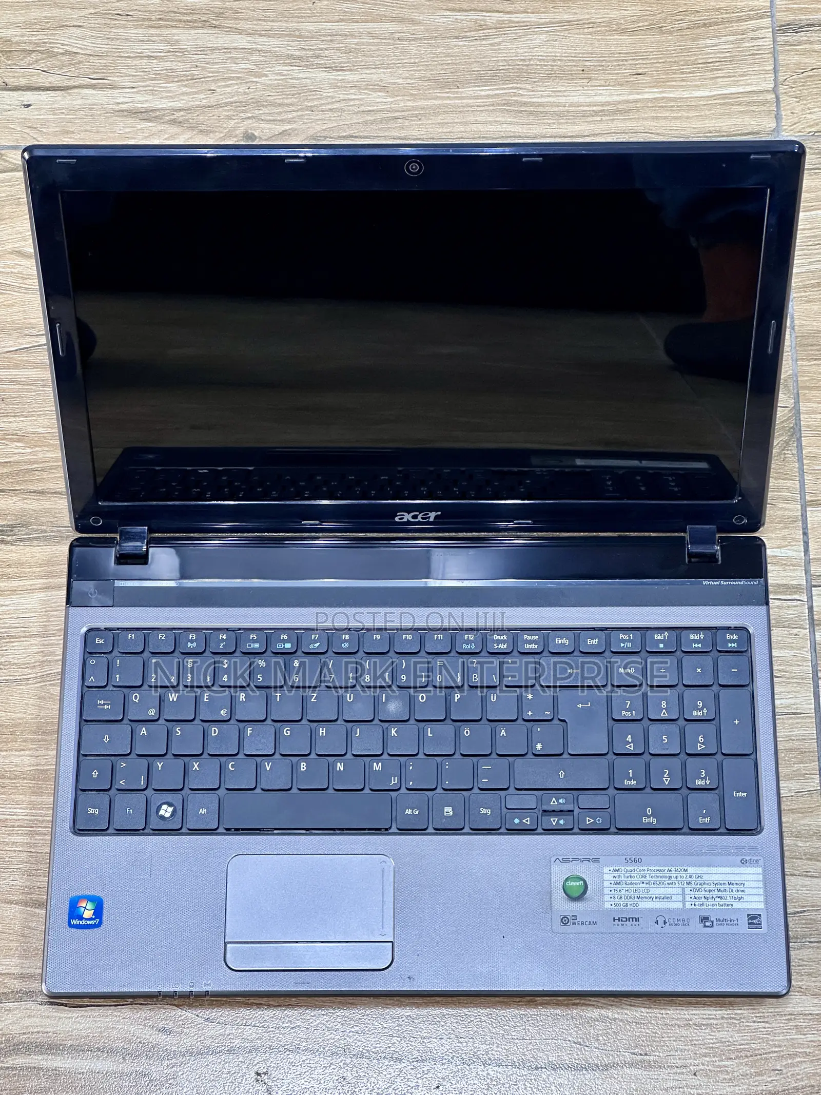 Laptop Acer Aspire 5560 8GB AMD HDD 500GB