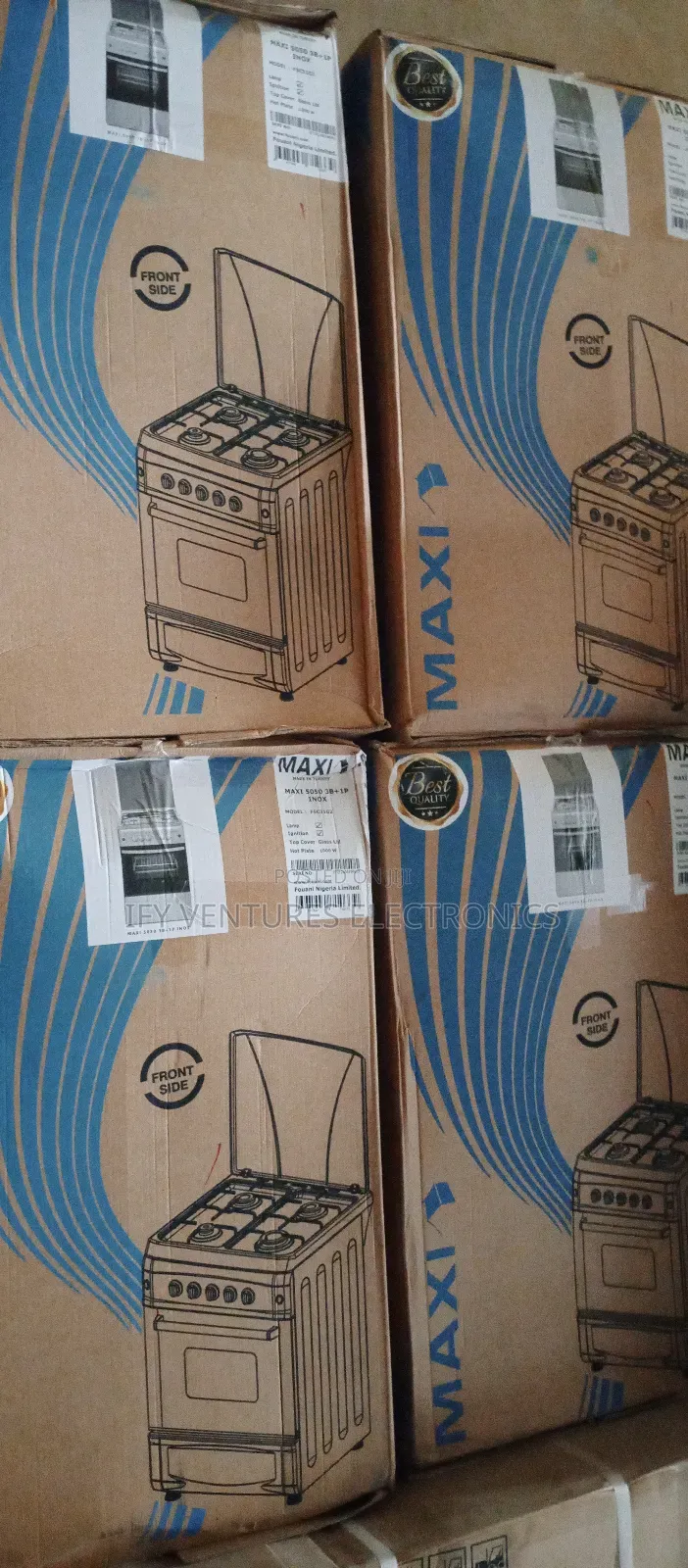 Maxi Gas Cooker, 4 Burner Inox , 50cm *50cm