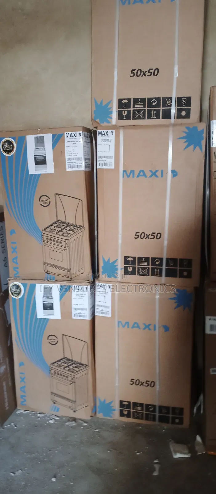Maxi Gas Cooker, 4 Burner Inox , 50cm *50cm